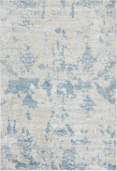 HomeRoots HomeRoots4'X6'IvoryAndSkyBlueAbstractAreaRug