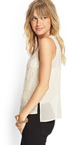 Thumbnail for your product : Forever 21 Sequined Chiffon Sleeveless Top