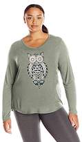 Thumbnail for your product : Just My Size Women's Plus Long Sleeve Graphic V-Neck Tee