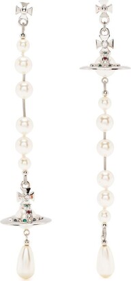 Vivienne Westwood broken pearl Chocker necklace gold orb long Accessory