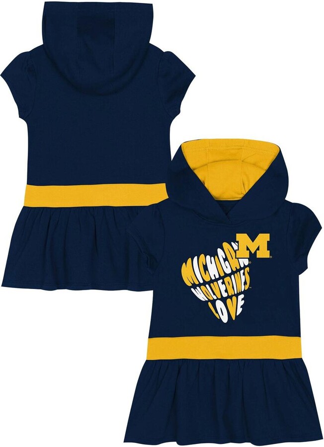 Outerstuff Girls Toddler Navy Michigan Wolverines Team Love French Terry Hoodie Dress