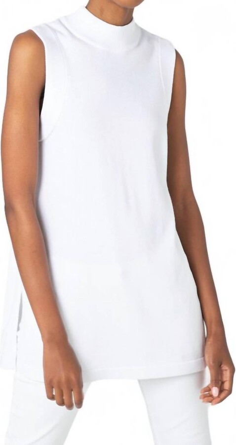 Kinross Sleeveless Mock Tunic In White