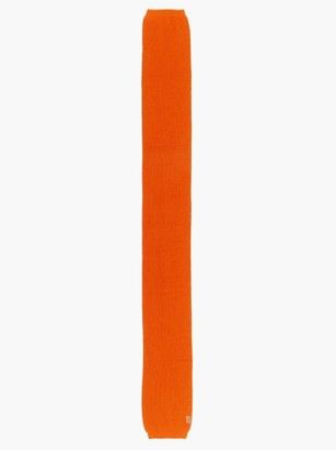 Loewe Logo-patch Ribbed-wool Scarf - Orange