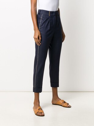 Peserico High-Waist Cropped Trousers