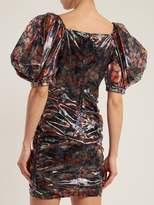 Thumbnail for your product : Isabel Marant Oxalis Floral Print Puff Sleeved Dress - Womens - Navy Multi