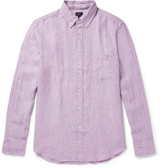 J.Crew Slim-fit Button-down Collar Slub Linen Shirt