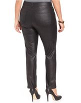 Thumbnail for your product : NYDJ Plus Size Sheri Coated Skinny Jeans, Black Wash