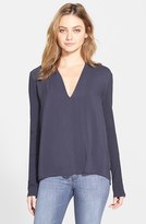 Thumbnail for your product : James Perse Draped Deep V-Neck Top