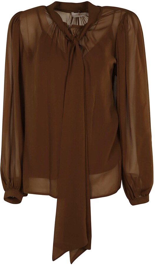 Brown Chiffon Top | Shop the world's largest collection of fashion 