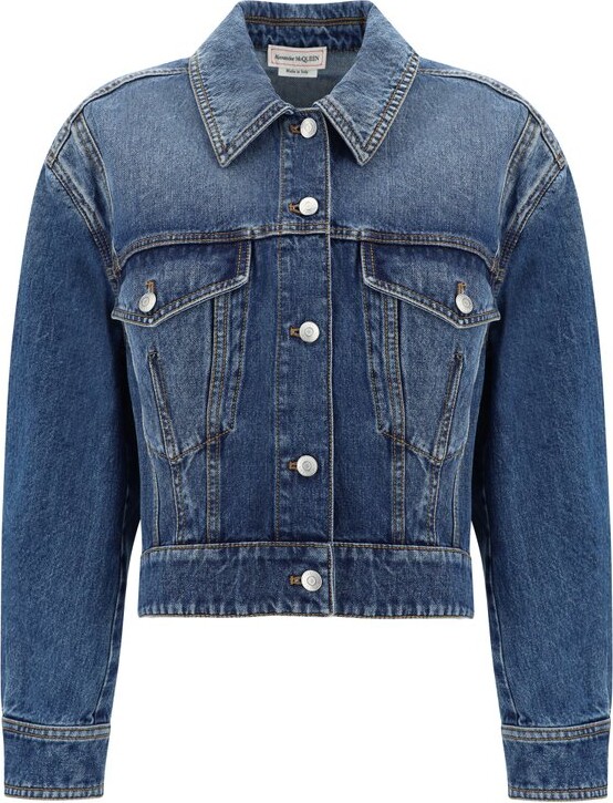 Alexander McQueen Cropped Denim Jacket