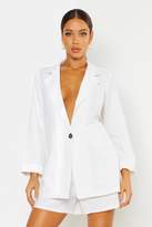 Thumbnail for your product : boohoo Oversized Linen Look Blazer
