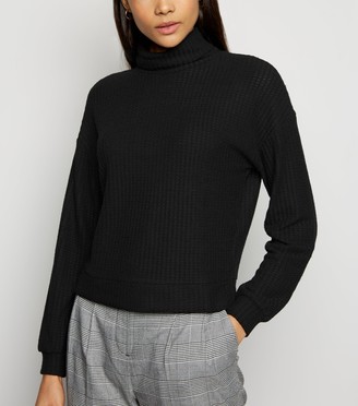 New Look Brushed Waffle Roll Neck Jumper