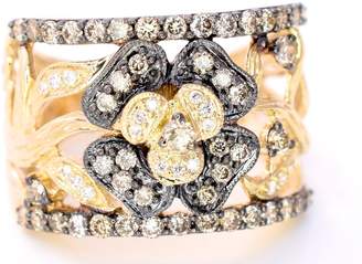 LeVian Chocolate and White Diamonds Band Ring 1ct (clarity SI1-SI2) 14k Yellow Gold Size 5.5