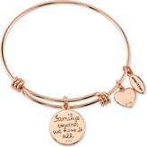 Thumbnail for your product : Unwritten Family Tree Inlay Charm Bangle Stainless Steel Bracelet in Rose Gold-Tone with Silver Plated Charms