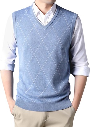 Men Sweater Vest UNeedVog Men's Sleeveless Jumpers V Neck Sweater