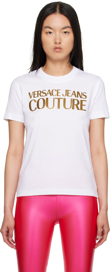 T-shirts Versace Jeans Couture - V-emblem garden T-shirt - 74GAH6SGJS174G89