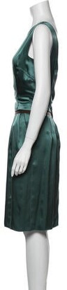 Dolce & Gabbana Silk Knee-Length Dress Green