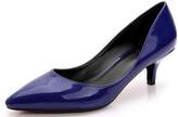 Thumbnail for your product : CAMSSOO Women's Pointy Toe Pumps Slip On Kitten Heels for Wedding Party Shoes Black PU Size 7.5 EU38
