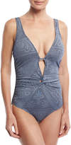 Thumbnail for your product : Athena Henna Chambray One-Piece Swimsuit, Blue