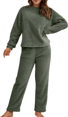 pajama set for women Women's Casual Pajamas Set Soft Warm Fleece Sweatsuit  Sets Warm Sports Suit For Winter