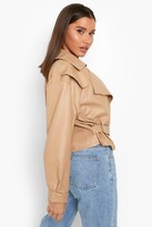 Thumbnail for your product : boohoo Oversized Faux Leather Pocket Detail Jacket