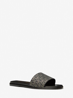 Michael Kors MMK x 007 Sadler Metallic Logo Slide Sandal - ShopStyle