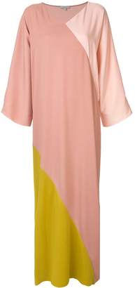 LAYEUR colour block maxi dress