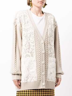 BAPY BY *A BATHING APE® Lace-Patterned Knitted Cardigan