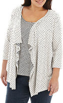 Thumbnail for your product : JCPenney St. John's Bay St. Johns Bay Open-Front 3/4-Sleeve Flyaway Cardigan - Plus