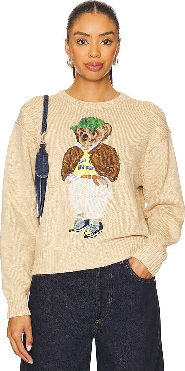 Polo Bear Cotton Crewneck Sweater