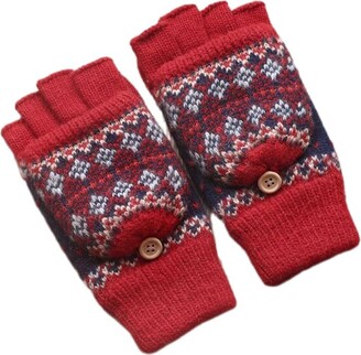 TYAGY Winter Knitted Fingerless Gloves Thermal Insulation Warm