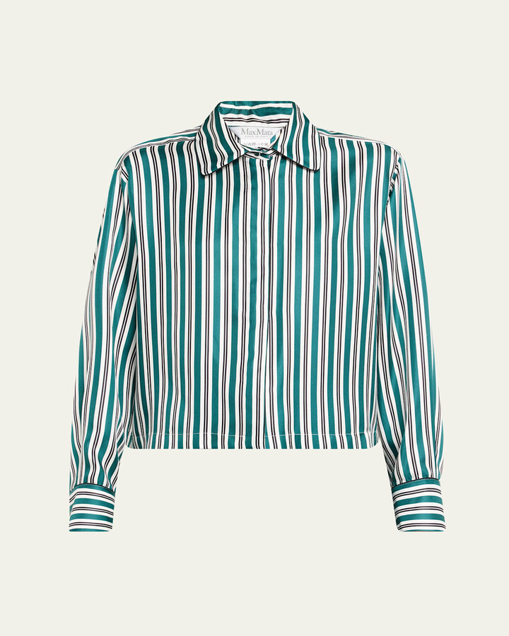 Max Mara Brama Stripe Silk Blouse