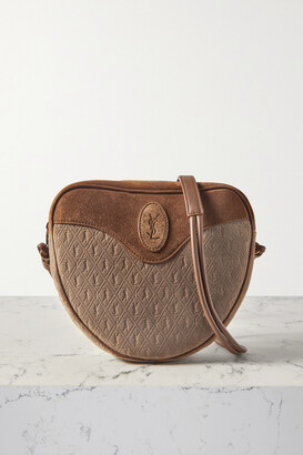 Saint Laurent Le Monogramme Cœur Velvet And Suede Shoulder Bag