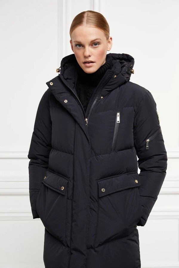 Holland Cooper Dakota Longline Down Coat Black ShopStyle