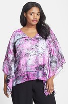 Thumbnail for your product : Alex Evenings ALEX APPAREL Print Tiered V-Neck Blouse (Plus Size)