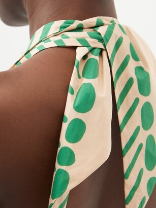 Johanna Ortiz Ritmo Vivo Floral Organic Cotton-poplin Dress - Green Print