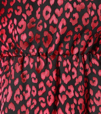 Saint Laurent Leopard silk-blend minidress
