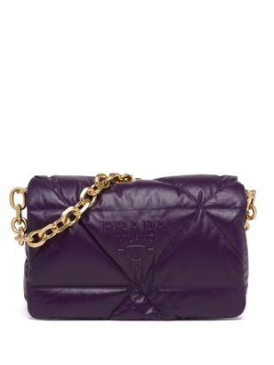 Prada - Authenticated Saffiano Handbag - Leather Purple Plain for Women, Very Good Condition
