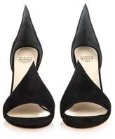 Thumbnail for your product : Francesco Russo Open Toe Suede Pumps - Womens - Black