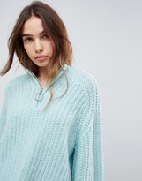 Thumbnail for your product : Weekday Exposed Zip Thick Rib High Neck Knit