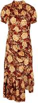 Thumbnail for your product : boohoo Rose Mixed Print High Neck Ruched Midaxi Dress