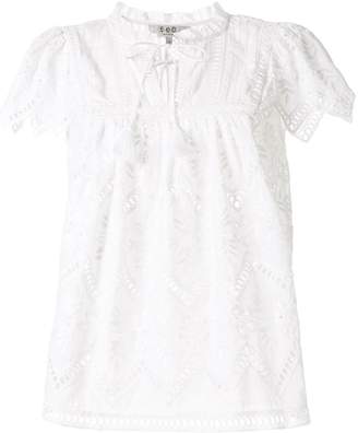 Sea Broderie Anglaise cotton blouse