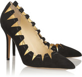 Thumbnail for your product : Brian Atwood Metallic leather and felt pumps