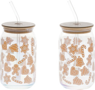 TJMAXX 2Pk Icons Luster Sipper Glass Tumblers