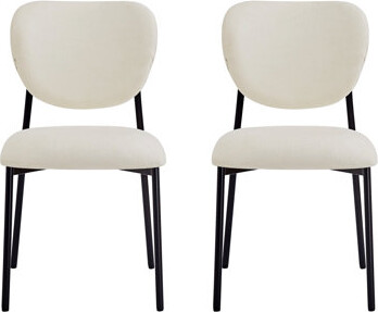 Corrigan Studio Set Of 2 Upholstered Chairs, Side Chairs, Dining Chairs With Metal Legs