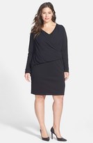 Thumbnail for your product : DKNY DKNYC Draped Faux Wrap Dress (Plus Size)