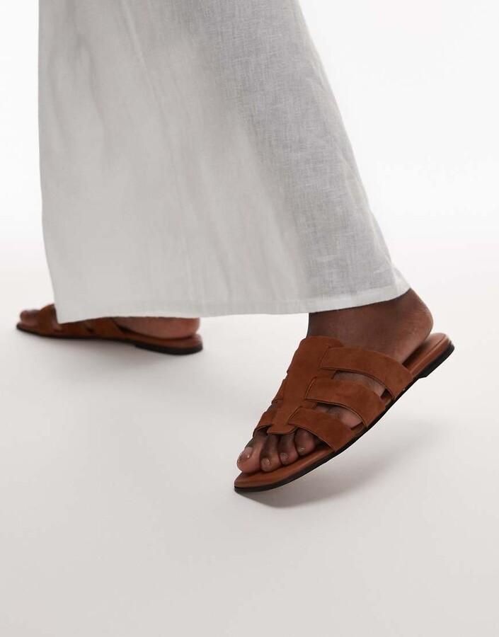 Arket real leather croc wedge sandals in black ShopStyle