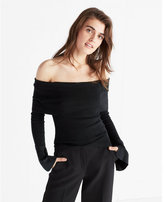 Thumbnail for your product : Express off the shoulder flare sleeve sweater