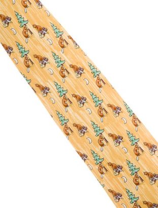 Hermes Silk Beaver Print Tie