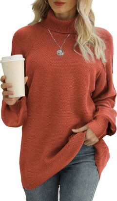 Sousuoty Long Sweaters for Women to Wear with Leggings Burnt
